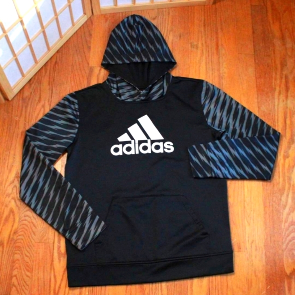 Adidas Lightning Bolt Print Hooded Sweatshirt
